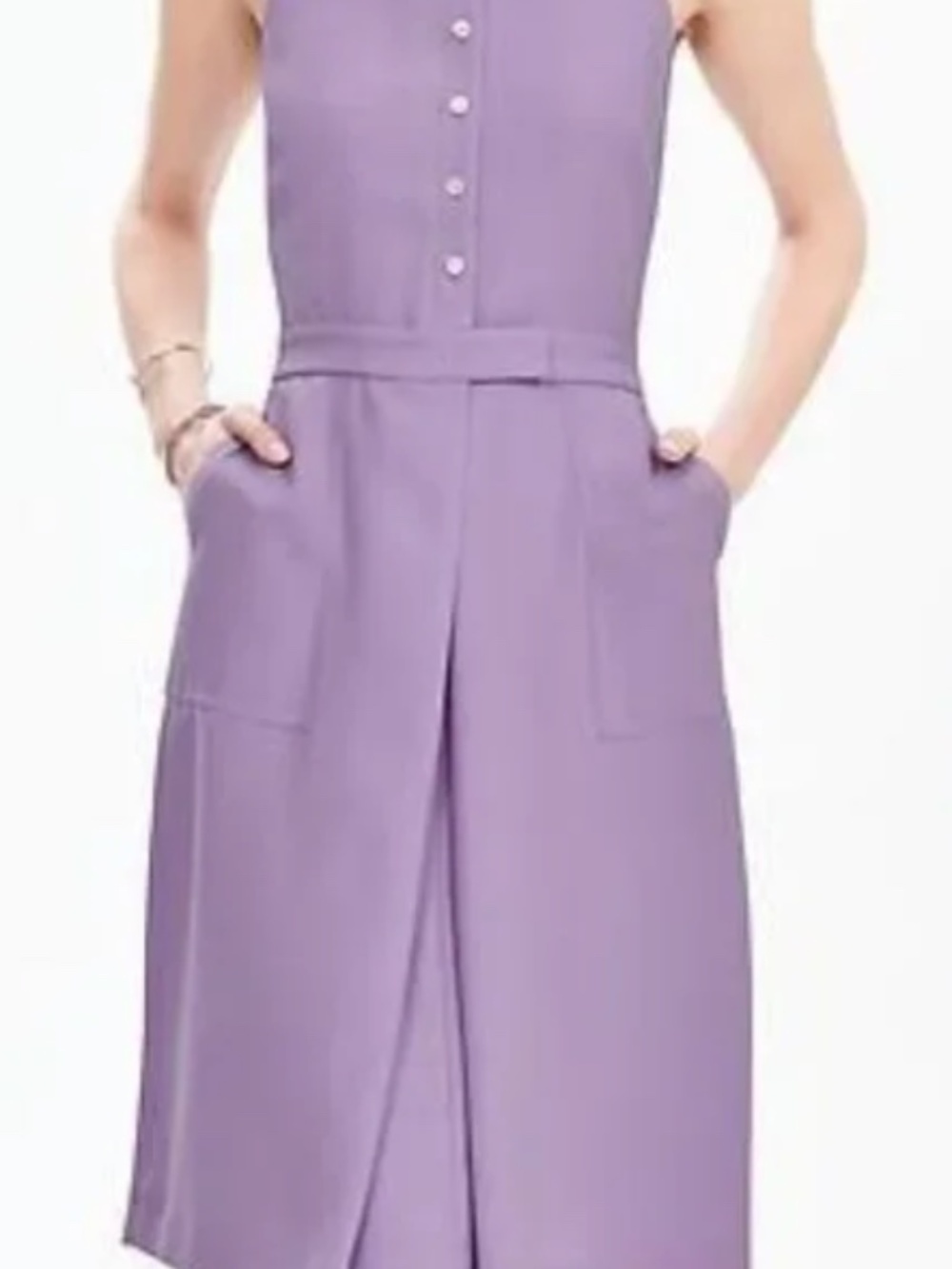 Banana Republic Lavender Button Front Sleeveless Crepe Dress - Size 0